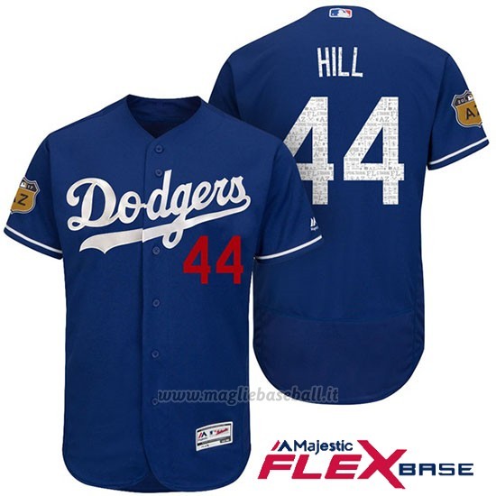 Maglia Baseball Uomo Los Angeles Dodgers Rich Hill 2017 Allenamento Primaverile Flex Base Giocatore